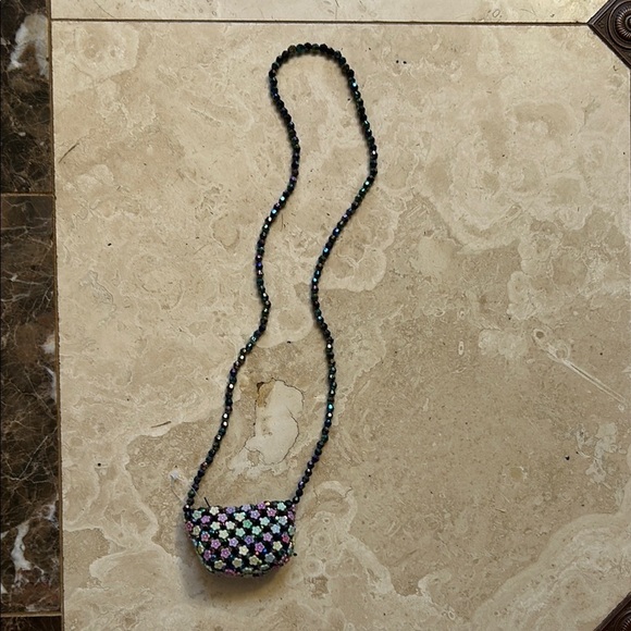 Vintage Other - Beaded Crossbody coin purse with Multicolor Design